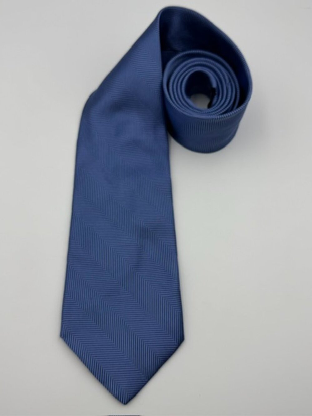 Allea Milano Silk Tie Blue geometric pattern 100% silk Hand Made in Italy